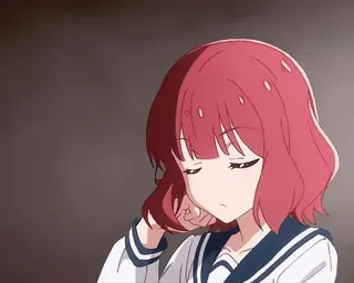 ❤️ Anime, Mädchen, Traurig, Rote Haare, Manga whatsapp sticker