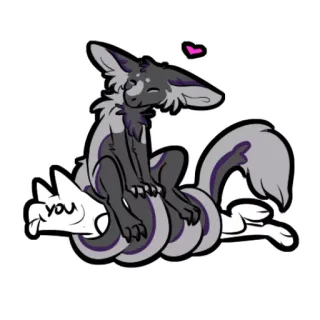 ❤ YOU furry, love, cute, animal, anthropomorphic, cartoon telegram sticker