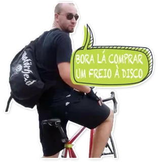 😲 BORA LÁ COMPRAR UM FREIO À DISCO man, bicycle, backpack, sticker, cycling, motorhead telegram sticker