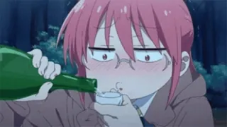🌟 Anime, Bebendo, Álcool, Kobayashi, Miss Kobayashi's Dragon Maid telegram sticker