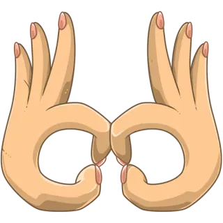 🎭 สัญลักษณ์โอเค, ท่าทาง, มือ, ดูถูก, เกมวงกลม telegram sticker