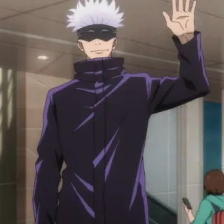 🥡 Gojo Satoru Jujutsu Kaisen anime, character, gojo satoru, jujutsu kaisen, greeting telegram sticker
