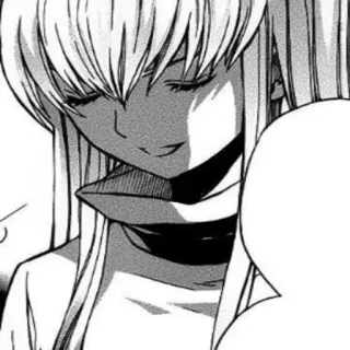 😔 anime, ragazza, manga, capelli biondi, occhi chiusi telegram sticker