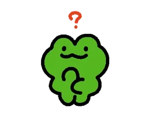 💚 Frosch, Fragezeichen, niedlich, Cartoon whatsapp sticker