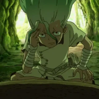 🔬 Ishigami Senku Dr. Stone Аниме, Ученый, Парень, Решительный, Изобретатель whatsapp sticker