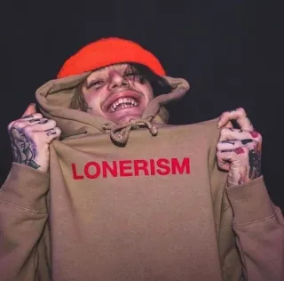 😁 Lil Peep LONERISM แร็ปเปอร์, เพลง, เสื้อฮู้ด, รอยสัก, ภาพเหมือน telegram sticker