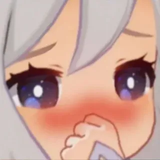 😳 애니메이션, 볼터치, 부끄러움, 귀여움, 카와이 telegram sticker
