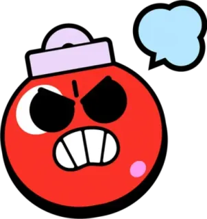 😡 czerwony, zły, kreskówka, twarz, dymek, emocja, wyraz telegram sticker