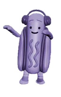 🌭 cachorro-quente, fones de ouvido, desenho animado, comida, música telegram sticker