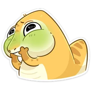 🤢 lizard, cartoon, reptile, animal, cute, sticker telegram sticker
