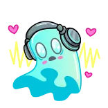 🎧 geist, kopfhörer, niedlich, kawaii, liebe, herz telegram sticker