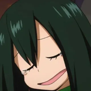 😭 Tsuyu Asui My Hero Academia anime, sad, crying, Tsuyu Asui, My Hero Academia telegram sticker