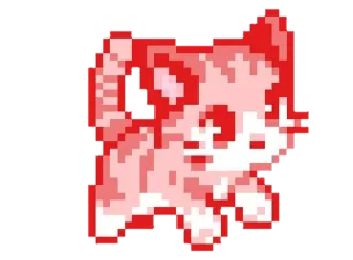 ❤️ cat, pixel art, animal, kitten telegram sticker