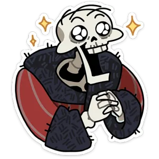 💀 Scheletro, Cartone animato, Carino, Halloween, Personaggio, Spaventoso telegram sticker