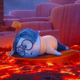 🤖 Sadness Inside Out Tristezza, Inside Out, cartone animato, personaggio, emozione, triste, animato telegram sticker