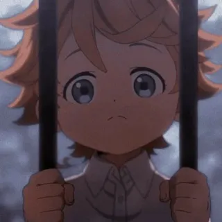 🥺 Emma The Promised Neverland 애니메이션, 소녀, 감옥, 만화, 엠마, 약속의 네버랜드, 슬픈, 교도소 telegram sticker