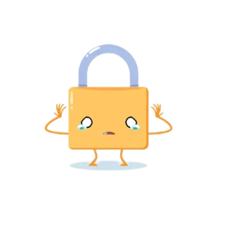 🥺 자물쇠, 슬픈, 보안, 만화, 캐릭터 whatsapp sticker