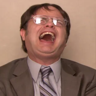 😂 Dwight Schrute The Office Dwight, Schrute, The Office, komedi, tertawa, pekerja kantor whatsapp sticker