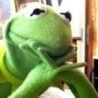 🤔 Kermit Kermit la grenouille, Mème, Marionnette, Réflexion, Vert, Muppet, Contemplatif telegram sticker