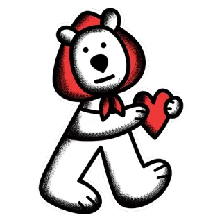 😍 beruang, hati, binatang, kartun, lucu, stiker telegram sticker