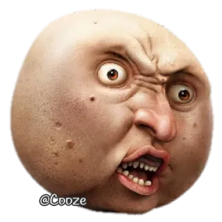 😤 @Cooze angry, face, meme, funny, grotesque telegram sticker