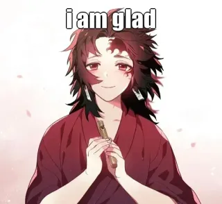 🙂 i am glad anime, smiling, happy, glad telegram sticker