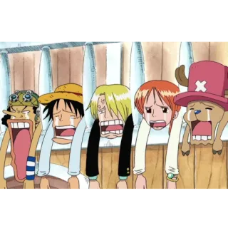 😭 one piece, chorando, triste, anime, personagens telegram sticker