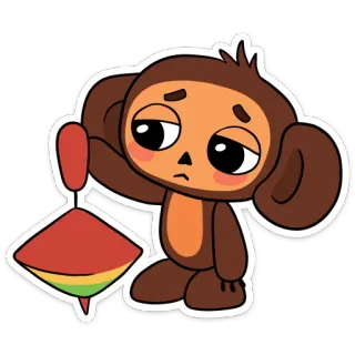 🙁 Cheburashka Hoạt hình, Dễ thương, Buồn, Nhân vật, Đồ chơi, Trẻ con, Hoạt hình telegram sticker