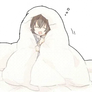 ✨ Anime, Kawaii, Manta, Lindo, Adormilado, Abrigado telegram sticker