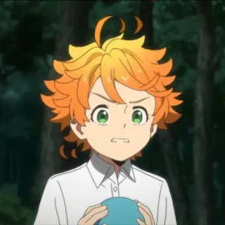 ⛓ Emma The Promised Neverland anime, personaje, dibujos animados, pelo naranja, emma, the promised neverland telegram sticker