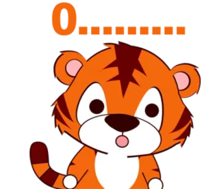 🐯 o tiger, animal, cartoon, orange, cute, kawaii telegram sticker