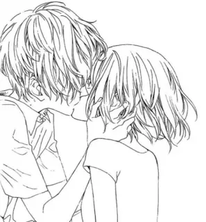 😆 Anime, Bacio, Romance, Disegno, Manga, Amore telegram sticker