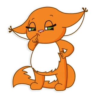 😬 cartoon, animal, orange, fox, cute, character telegram sticker