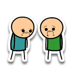 😣 Dibujo animado, Triste, Dos personas, Emocional whatsapp sticker