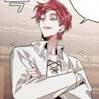 🥢 Anime, Manga, Pelo rojo, Personaje masculino telegram sticker