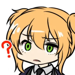 ❓ Anime, Desenho animado, Chibi, Confuso, Ponto de interrogação whatsapp sticker