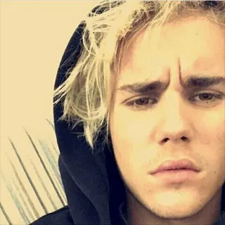 😐 Justin Bieber musicista, cantante, celebrità, Justin Bieber, ritratto, popstar telegram sticker