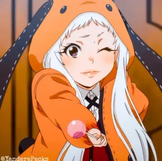 🥢 @YanderePacks anime, girl, cute, wink, lollipop whatsapp sticker