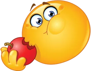 🍎 emoji, pomme, manger, nourriture, faim, dessin animé telegram sticker