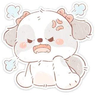 🐶 dog, angry, cartoon, cute, pet, animal, illustration, sticker telegram sticker