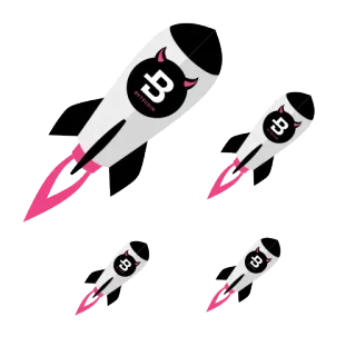 🚀 BYTECOIN rocket, crypto, devil, bytecoin, currency telegram sticker