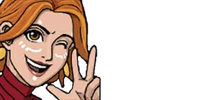 😜 การ์ตูน, ผู้หญิง, สันติภาพ, ขยิบตา telegram sticker