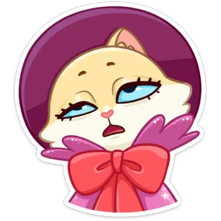 😒 kat, dier, sticker, schattig, cartoon, uitdrukking telegram sticker