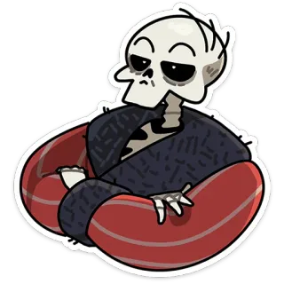 💀 scheletro, cartone animato, personaggio, divertente, umorismo telegram sticker