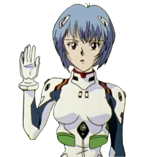 🤚 Rei Ayanami Neon Genesis Evangelion Anime, Rei Ayanami, Evangelion, Personagem, Ficção científica, Ilustração whatsapp sticker