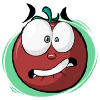 😳 tomat, sayuran, kartun, wajah, stiker whatsapp sticker