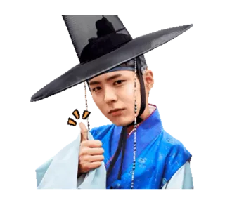 👍 homme, portrait, pouce levé, coréen telegram sticker