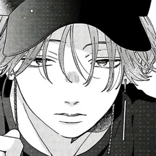 🍳 Anime, Mangá, Menino, Chapéu, Retrato, Desenho animado, Ilustração telegram sticker