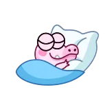 😴 Ho sleepy, pig, sleeping, cartoon, bed, pillow, cute, lazy telegram sticker