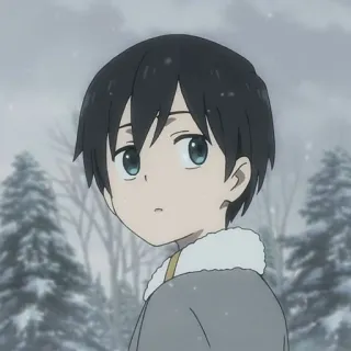 🦋 Anime, Chłopak, Zima, Postać telegram sticker
